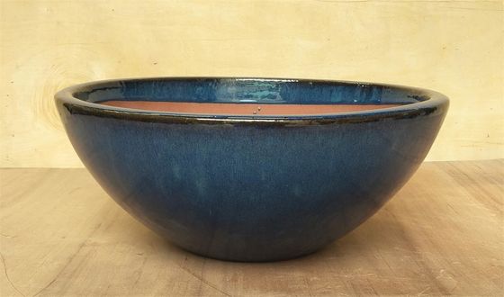 Pots en céramique de jardin vitrés par bleu d'intérieur de 52cmx20cm