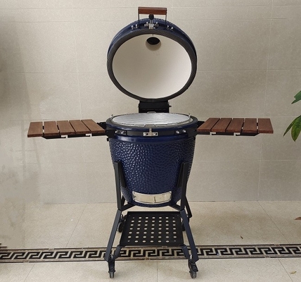 Gril de Kamado de charbon de bois de GV de 21,5 pouces, gril en céramique bleu-foncé de fumeur