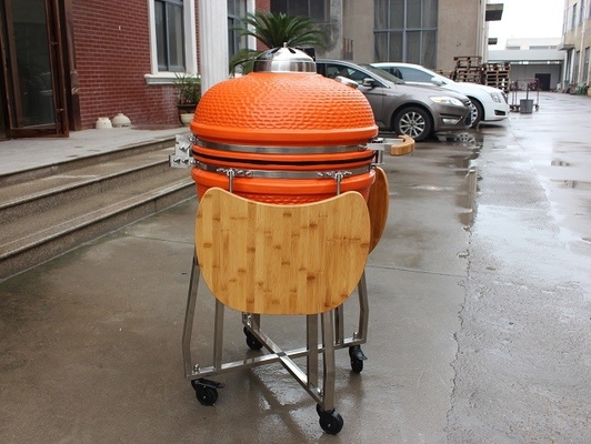 BARBECUE accessoire en céramique orange d'acier inoxydable des grils 57*65cm de Kamado