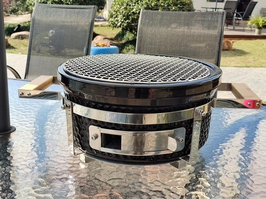 Vaisselle de cuisine en céramique d'acier inoxydable de BARBECUE de gril de Kamado de noir de Tableau