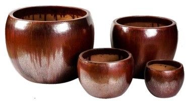 Pots extérieurs 58cmx41cm en céramique verts pour des usines