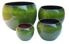 Pots extérieurs 58cmx41cm en céramique verts pour des usines