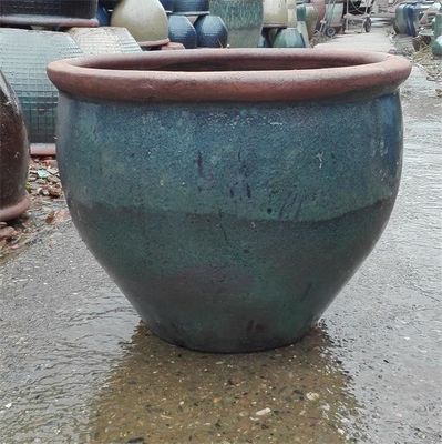 Pots extérieurs rustiques 32cmx27cm verts en céramique d'usine