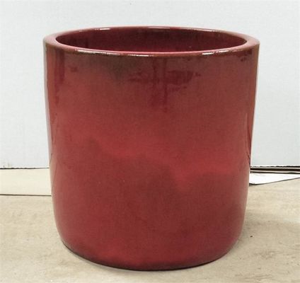 Extérieur en céramique 50x50cm rond rouge de pots de fleur grand