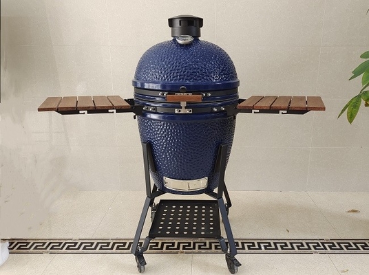 Gril de Kamado de charbon de bois de GV de 21,5 pouces, gril en céramique bleu-foncé de fumeur